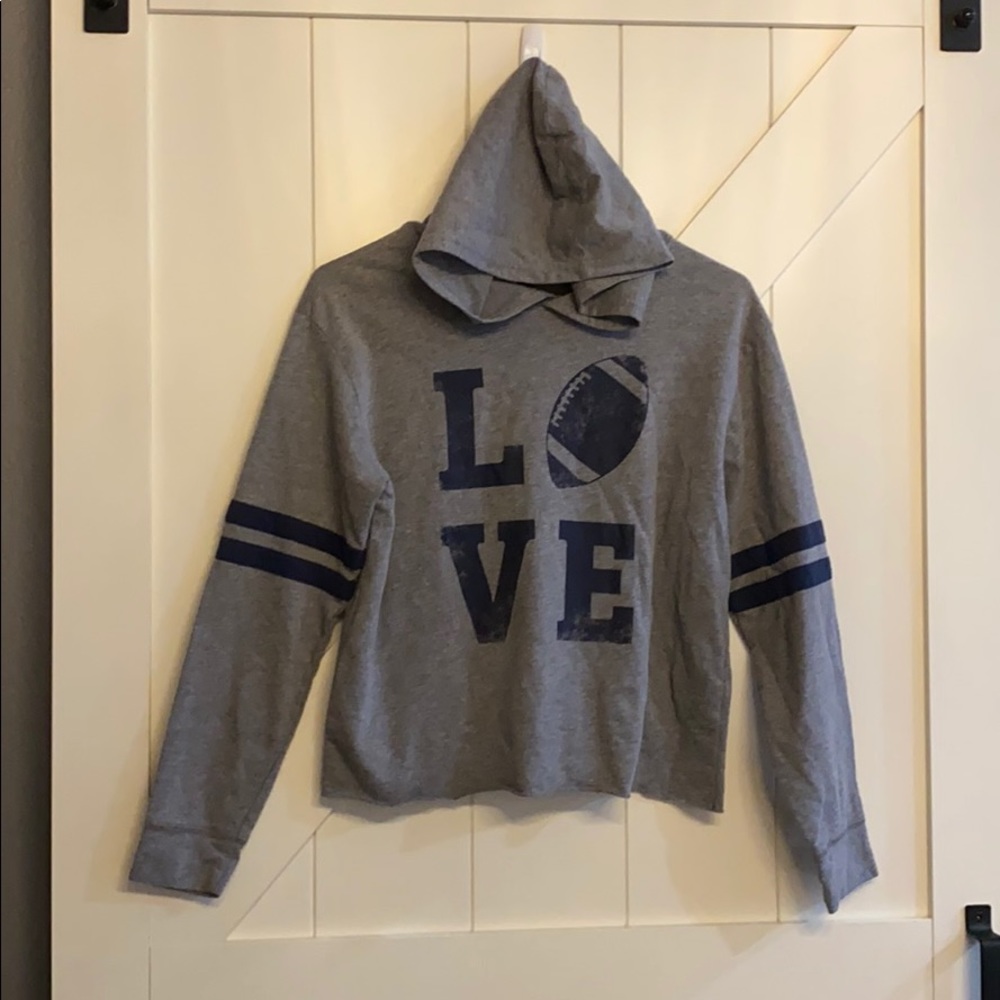 Fifth Sun cropped football hoodie